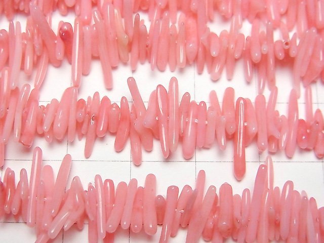 粉色珊瑚(染色)碎石珠 1串 (約15英吋/37公分)