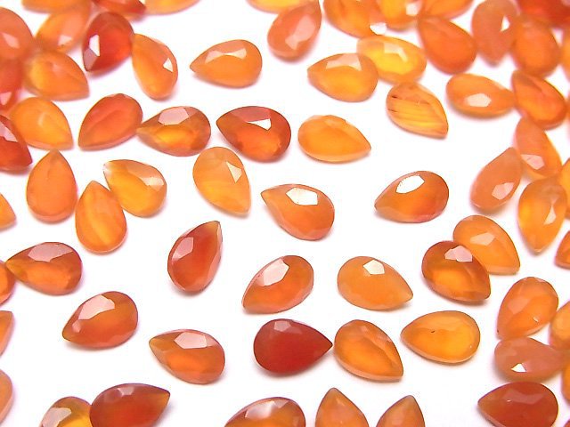 高品質紅玉髓 AAA 刻面梨形裸石 6x4mm 10顆