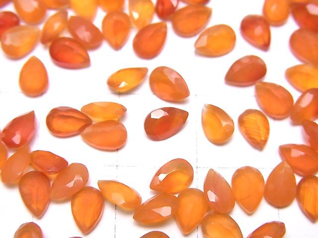 高品質紅玉髓 AAA 刻面梨形裸石 6x4mm 10顆