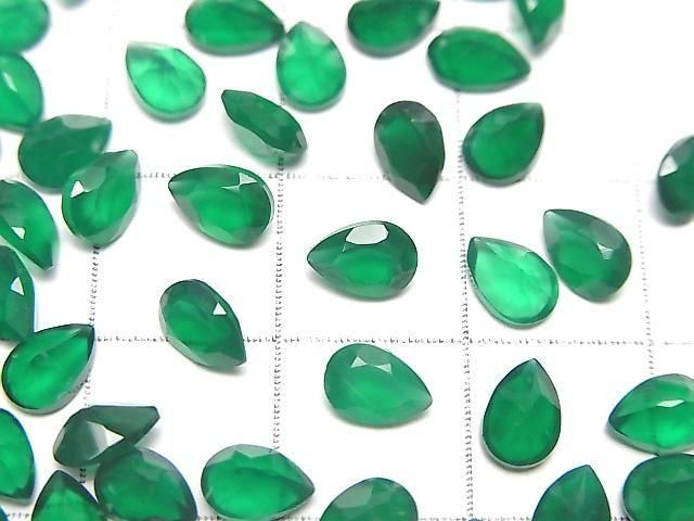 優質綠瑪瑙 AAA 裸石 梨形 刻面 6x4mm 10顆裝