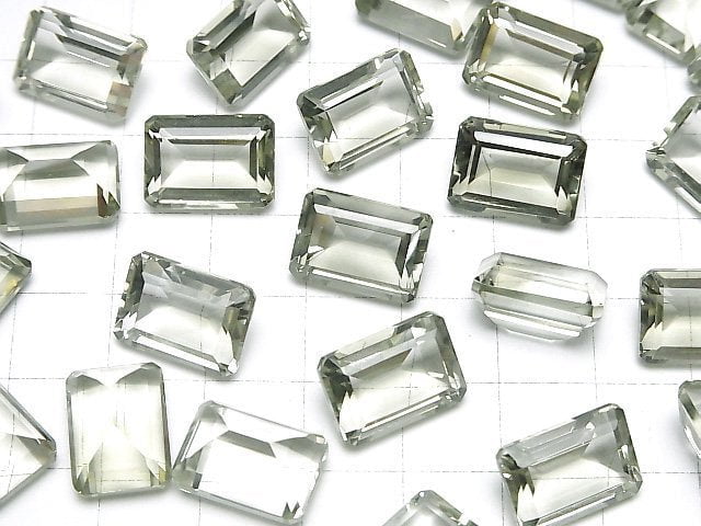 Hochwertiger grüner Amethyst AAA lose Stein rechteckig facettiert 14x10mm 1 Stück