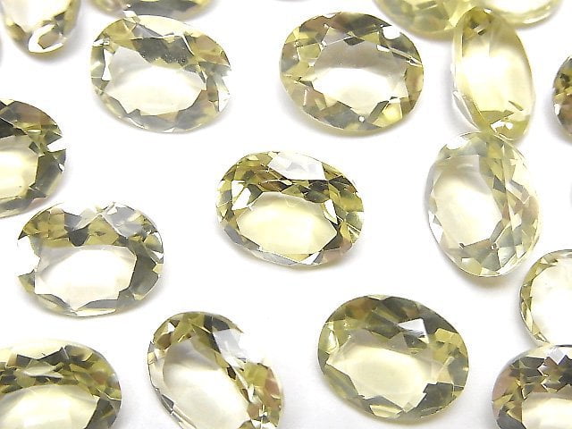 高品質檸檬石英 AAA 橢圓形刻面裸石 12x10mm 2顆