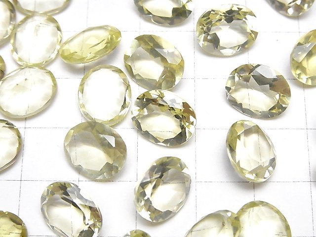 Hochwertiger Zitronenquarz AAA lose Stein oval facettiert 12x10mm 2 Stück