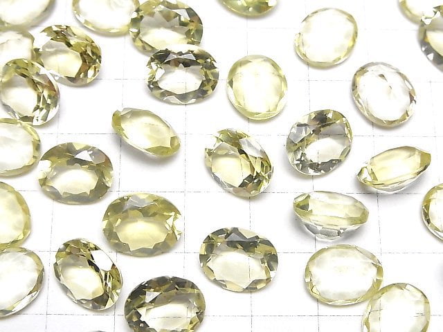 Hochwertiger Zitronenquarz AAA lose Stein oval facettiert 12x10mm 2 Stück