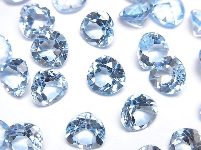高品質天空藍拓帕石 AAA 裸石 三角形刻面 8x8mm 3顆