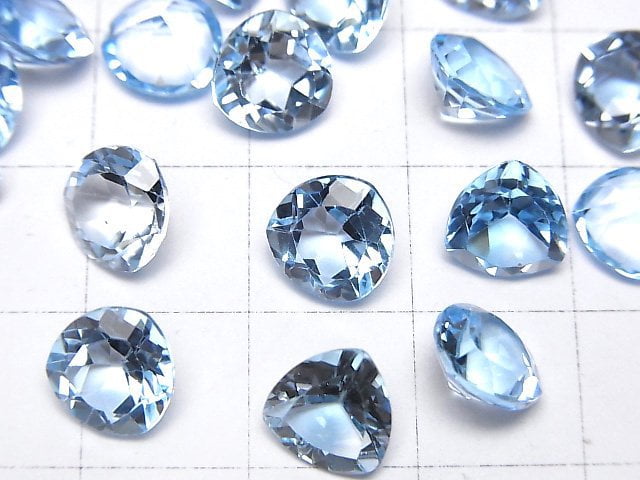 高品質天空藍拓帕石 AAA 裸石 三角形刻面 8x8mm 3顆