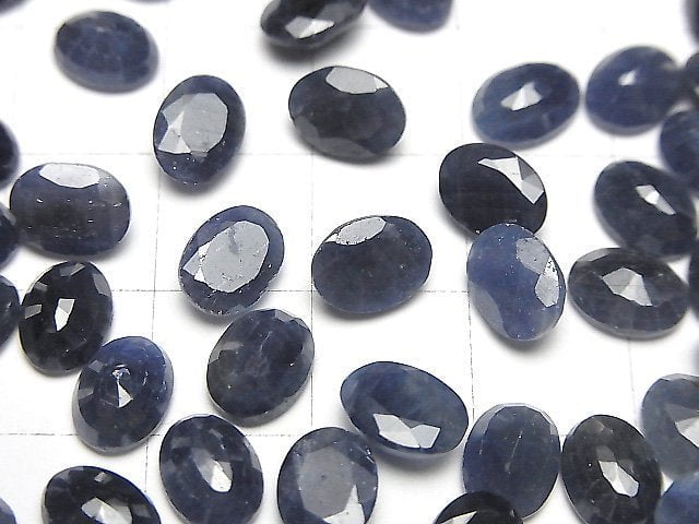 Blauer Saphir AAA- loser Stein oval facettiert 8x6mm 1 Stück