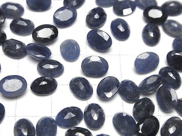 Blauer Saphir AAA- loser Stein oval facettiert 8x6mm 1 Stück