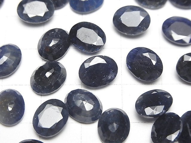 Blauer Saphir AAA- loser Stein oval facettiert 10x8mm 1 Stück