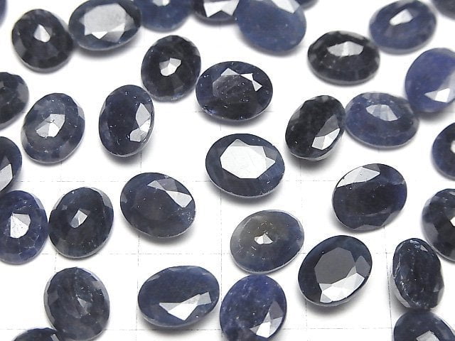 Blauer Saphir AAA- loser Stein oval facettiert 10x8mm 1 Stück