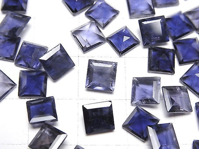 高品質堇青石 AAA- 裸石 方形刻面 6x6mm 3顆
