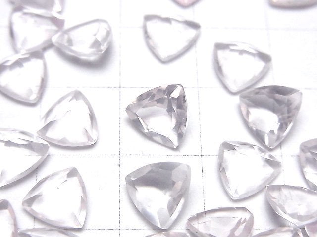 高品質玫瑰石英 AAA 裸石 圓三角形刻面 8x8mm 3顆