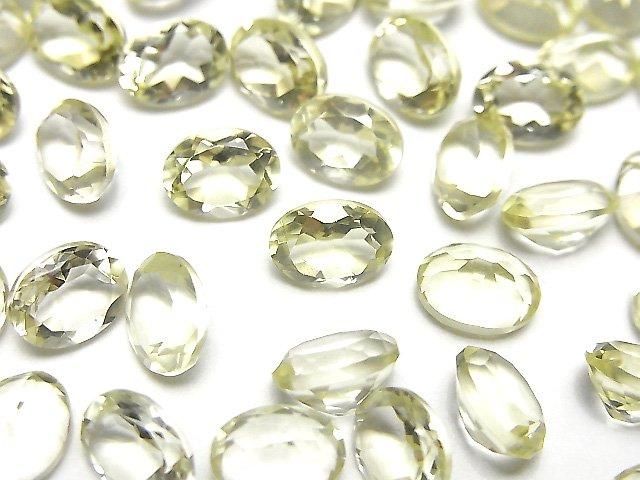 高品質檸檬石英 AAA 裸石 橢圓刻面 8x6mm 5顆