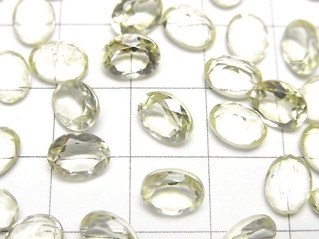 高品質檸檬石英 AAA 裸石 橢圓刻面 8x6mm 5顆