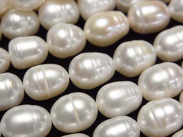淡水珍珠AA級米形10x8x8mm白色1串珠(約13英吋/33公分)