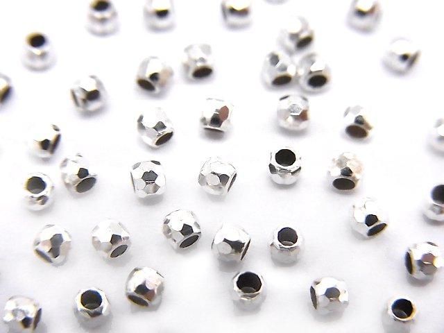 Silver925 Faceted Round 2mm Rhodium Plated 20pcs
