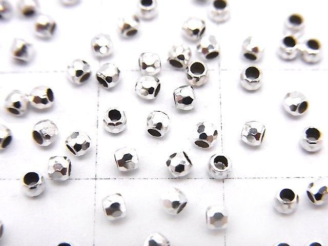 Silver925 Faceted Round 2mm Rhodium Plated 20pcs