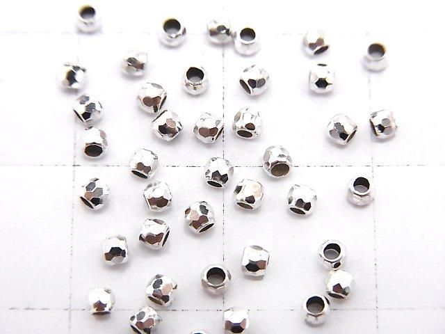 Silver925 Faceted Round 2mm Rhodium Plated 20pcs
