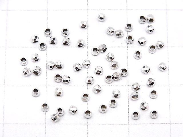 Silver925 Faceted Round 2mm Rhodium Plated 20pcs