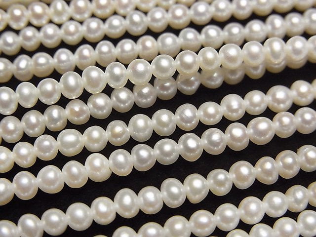 Fresh Water Pearl AAA Semi Round 3mm White half or 1strand beads (aprx.15inch/38cm)