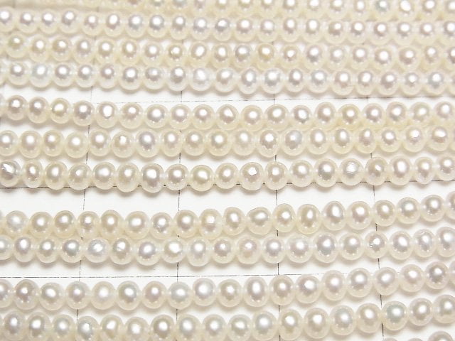 Fresh Water Pearl AAA Semi Round 3mm White half or 1strand beads (aprx.15inch/38cm)
