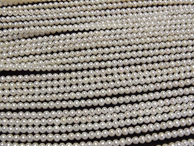 Frischwasserperle AAA Halb-Rund 3mm Weiß halb oder 1strang Perlen (ca. 15 Zoll/38 cm)