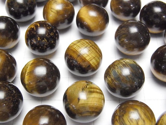 Gelber Tigerauge AA++ Kugel, Rund 15mm 3 Stück