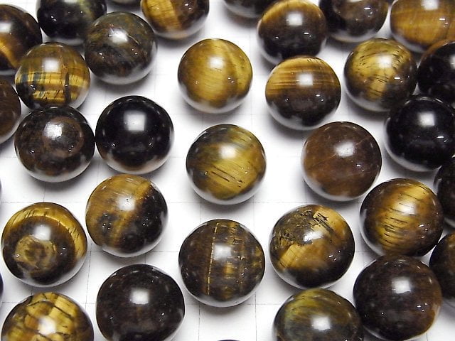 Gelber Tigerauge AA++ Kugel, Rund 15mm 3 Stück