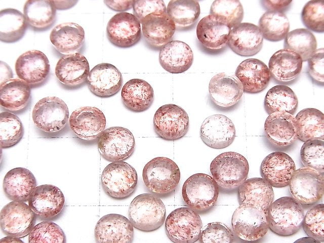 Hochwertiger rosa Epidot AAA Runde Cabochon 5x5mm 10 Stück