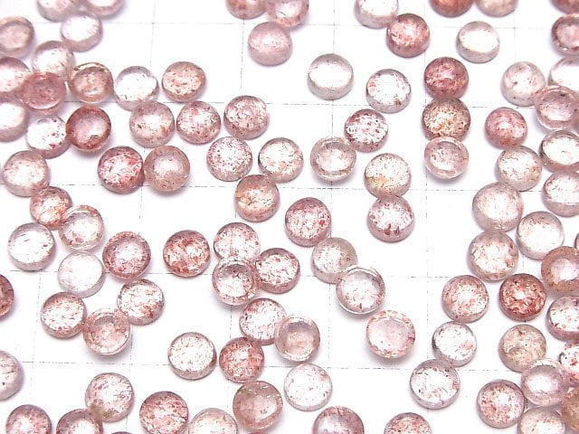 Hochwertiger rosa Epidot AAA Runde Cabochon 5x5mm 10 Stück