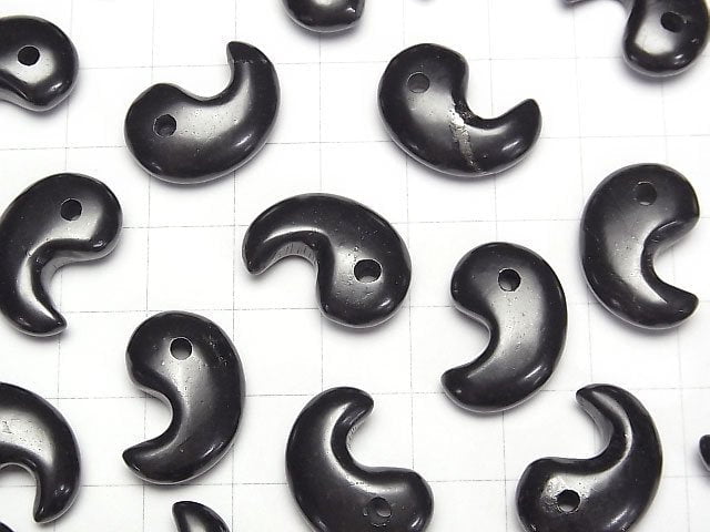 Shungit AA++ Komma-förmige Perle 20x13mm 1 Stück
