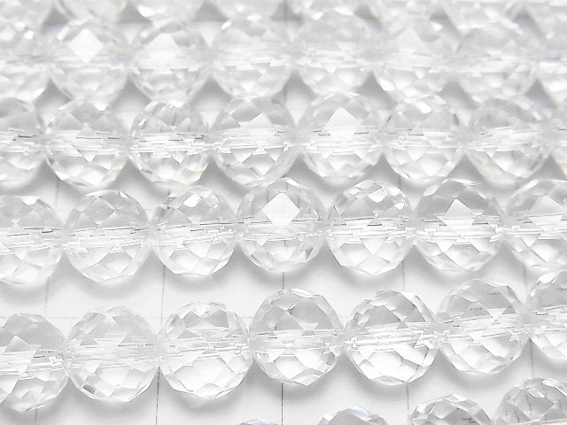 High Quality! Crystal (Smelted Quartz) AAA 64 Faceted Semi-Faceted Round 8mm 1strand beads (aprx.15inch/36cm)