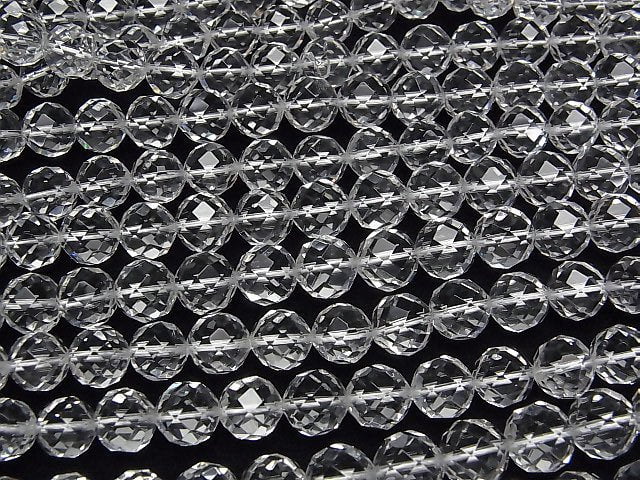 Hochwertig! Kristall (geschmolzener Quarz) AAA 64 facettierte semi-facettierte runde 10mm 1strang Perlen (ca. 15 Zoll/36 cm)