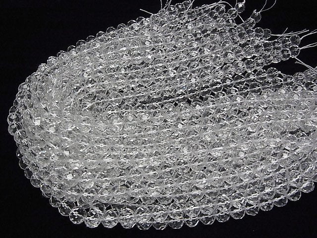 Hochwertig! Kristall (geschmolzener Quarz) AAA 64 facettierte semi-facettierte runde 10mm 1strang Perlen (ca. 15 Zoll/36 cm)