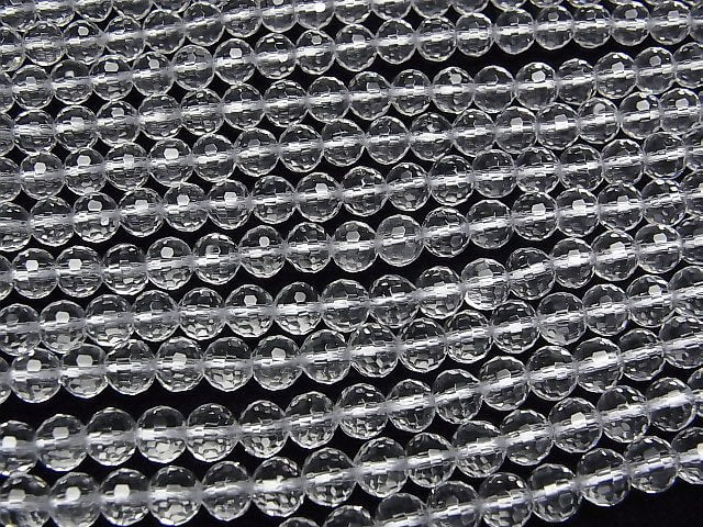 Hochwertig! Kristall (geschmolzener Quarz) AAA 128 facettierte semi-facettierte runde 6mm 1strang Perlen (ca. 15 Zoll/36 cm)