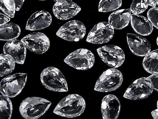 Hochwertiger weißer Topas AAA lose Stein Tropfenform facettiert 14x10mm 1 Stück