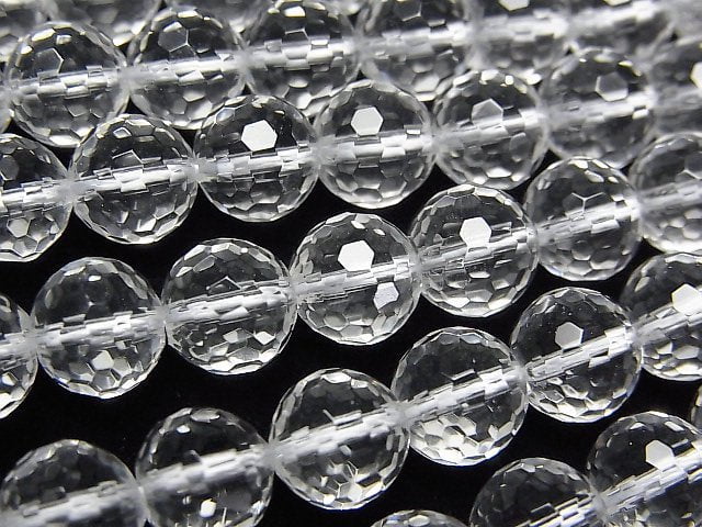 High Quality! Crystal (Smelted Quartz) AAA 128 Faceted Semi-Faceted Round 8mm 1strand beads (aprx.15inch/36cm)