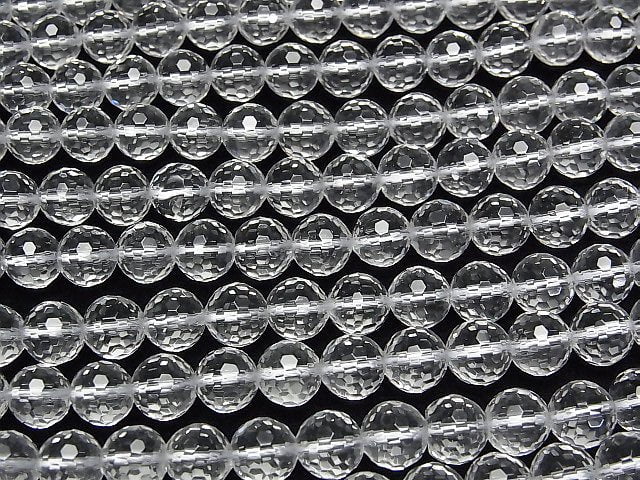 Hochwertig! Kristall (geschmolzener Quarz) AAA 128 facettierte semi-facettierte runde 8mm 1strang Perlen (ca. 15 Zoll/36 cm)