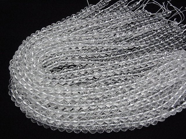 Hochwertig! Kristall (geschmolzener Quarz) AAA 128 facettierte semi-facettierte runde 8mm 1strang Perlen (ca. 15 Zoll/36 cm)