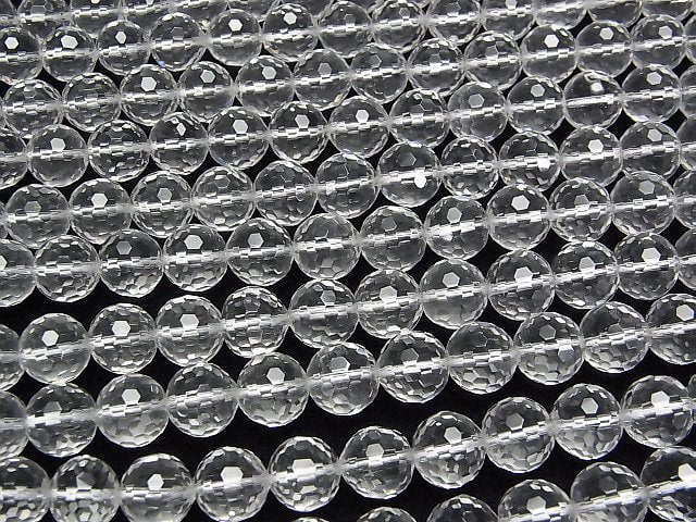 Hochwertig! Kristall (geschmolzener Quarz) AAA 128 facettierte semi-facettierte runde 10mm 1strang Perlen (ca. 15 Zoll/36 cm)
