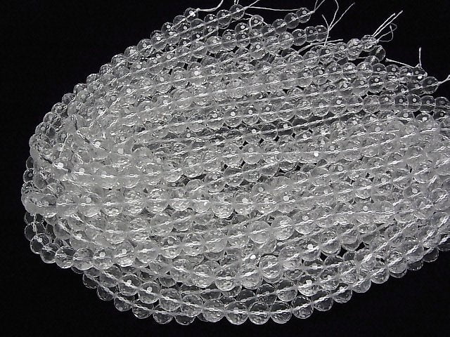 Hochwertig! Kristall (geschmolzener Quarz) AAA 128 facettierte semi-facettierte runde 10mm 1strang Perlen (ca. 15 Zoll/36 cm)