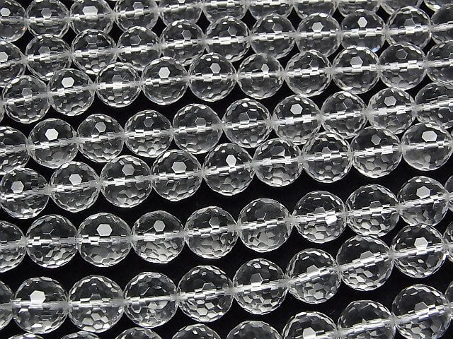 Hochwertig! Kristall (geschmolzener Quarz) AAA 128 facettierte semi-facettierte runde 12mm halb oder 1strang Perlen (ca. 14 Zoll/35 cm)