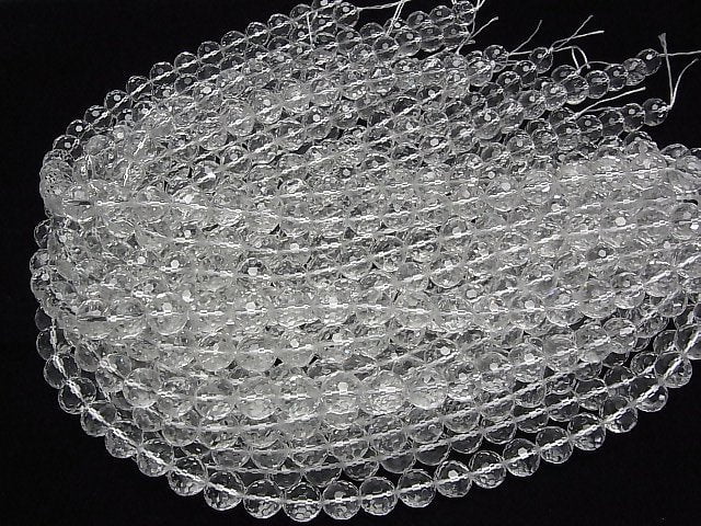 Hochwertig! Kristall (geschmolzener Quarz) AAA 128 facettierte semi-facettierte runde 12mm halb oder 1strang Perlen (ca. 14 Zoll/35 cm)