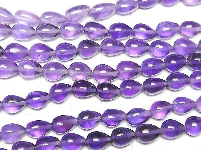 Hochwertiger Amethyst AA++ vertikales Loch Tropfen (glatt) 1strang Perlen (ca. 6 Zoll/16 cm)