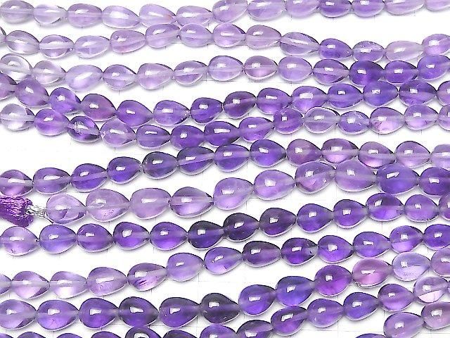 Hochwertiger Amethyst AA++ vertikales Loch Tropfen (glatt) 1strang Perlen (ca. 6 Zoll/16 cm)