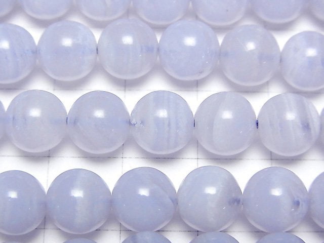 藍紋瑪瑙 AAA 圓珠 8.5毫米 1/4 或 1串珠子 (約15英吋/36公分)