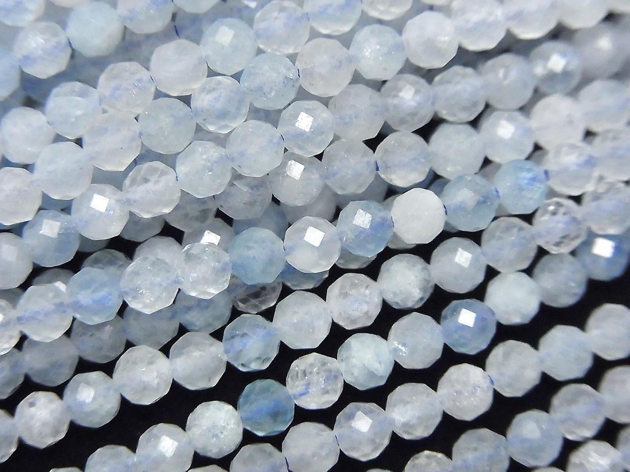 Qualité supérieure ! Aigue-marine AA facettée ronde 3mm 1fil de perles (env. 15inch/37cm)