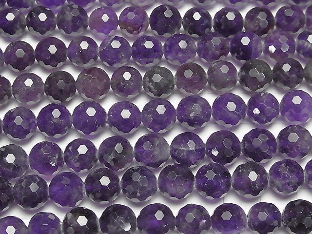 Hochwertiger! Amethyst AA 128Facettiert Rund 10mm 1Strang Perlen (ca. 15Zoll/37cm)