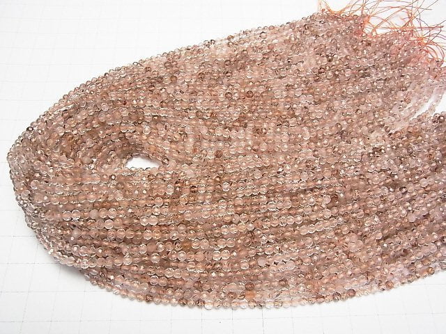 Hochwertiger! Kupfer-rutilierter Quarz AA++ Facettiert Rund 3mm 1Strang Perlen (ca. 15Zoll/37cm)