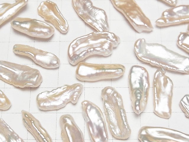 淡水珍珠 喀什米爾珍珠 AA++ 裸石 巴洛克式 18-31毫米 米白色 5顆